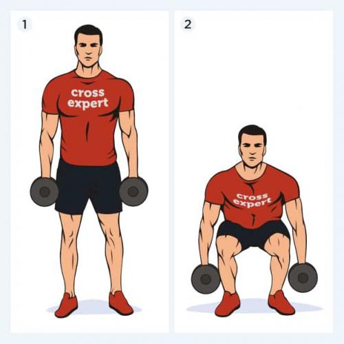Какие упражнения наиболее эффективны для развития силы нижней части тела. Присед с гантелями