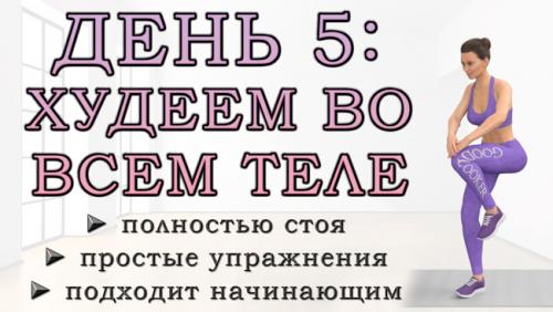 Самые жиросжигающие упражнения дома. ДЕНЬ 5: Упражнения для всего тела стоя для начинающих (сжигаем жир + убираем дряблость)